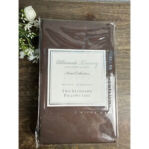 Ultimate Luxury Hotel Collection 620 TC Cotton Sateen Standard Pillowcases Brown